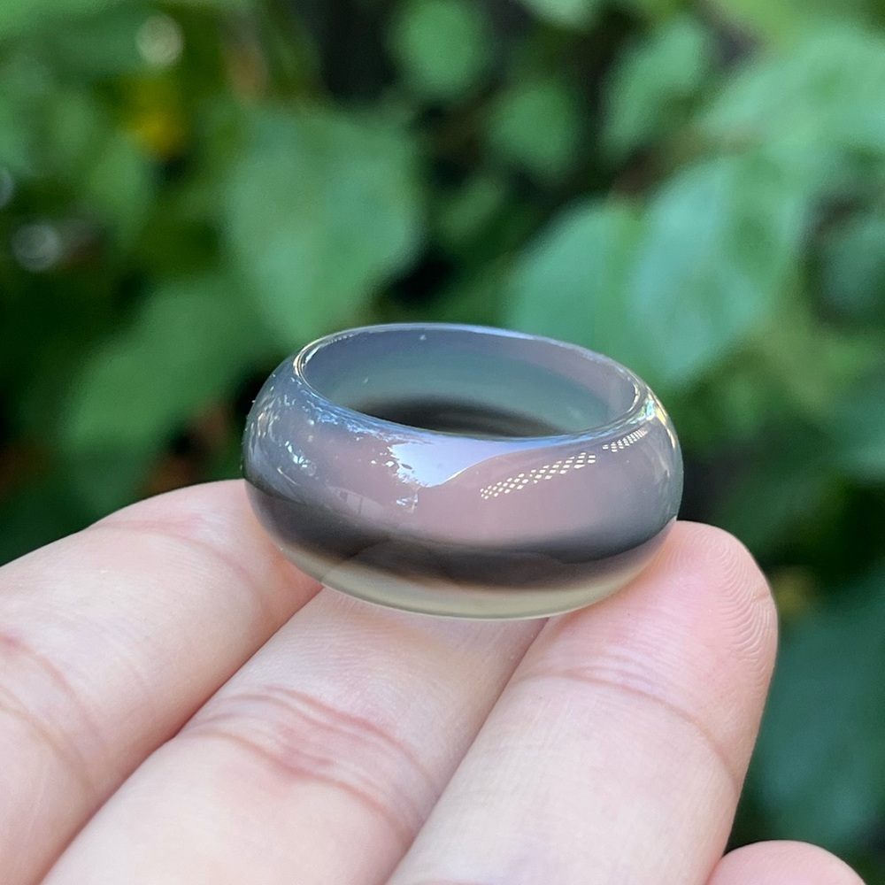 Size 9.5‎ translucent statement agate ring 1490 - Picture 2 of 9